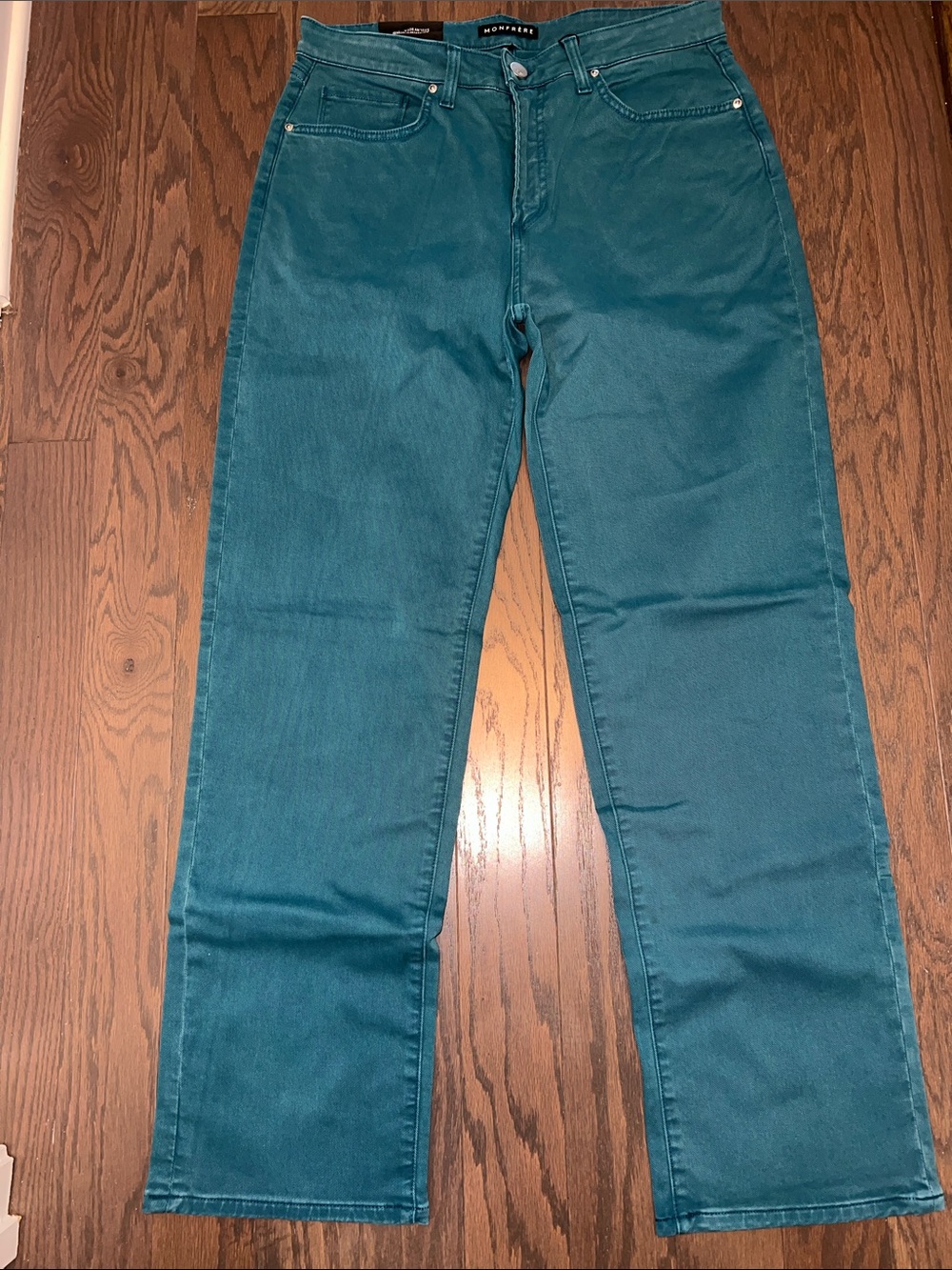 Men's Straight Jeans in Teal - Classic Mid-Rise Fit